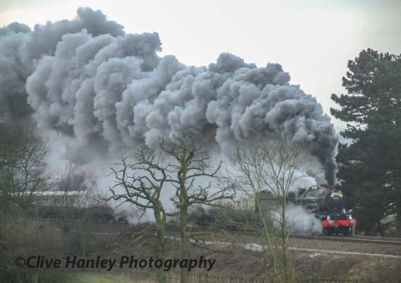and now the main event. 6024 King Edward I appeared although the loco could be heard for many minutes before it came into view.