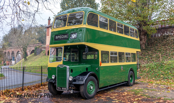 A wedding group had arrived on board this Exeter Corporation bus.