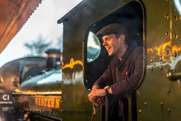 A couple of portraits of the celebrity on the footplate.