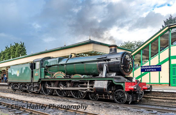 A portrait of 6990 Witherslack Hall at Loughborough Central station.