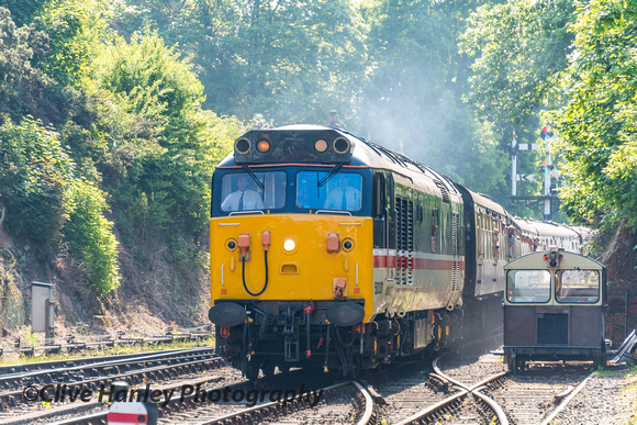 Class 50 no 50031 arrives at Bewdley with the 9.55 service to Bridgnorth
