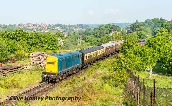 After a move to Bewdley area - Class 20 no 20189 passes with the 8.55 to Kidderminster
