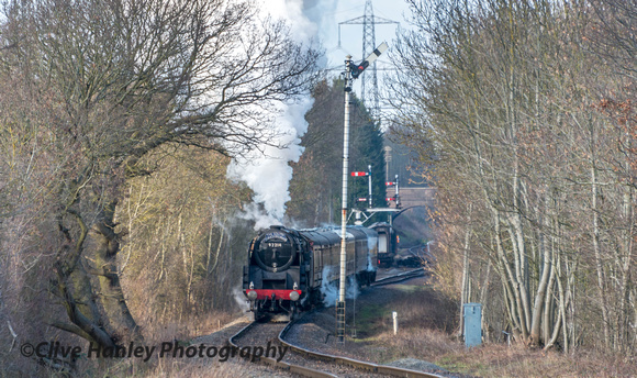 We caught 92214 again as it climbed up the bank out of Rothley station.