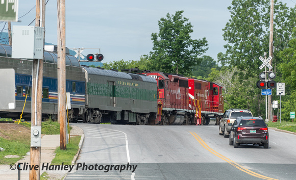 A run to the road enabled this shot as the train crosses the unguarded road crossing.