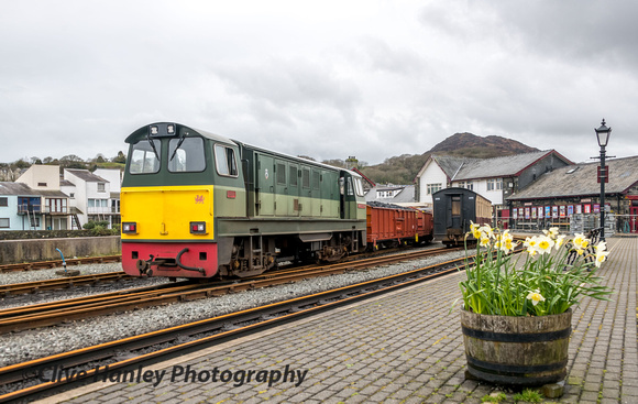 Vale of Ffestiniog pulled its two carriage coal train.