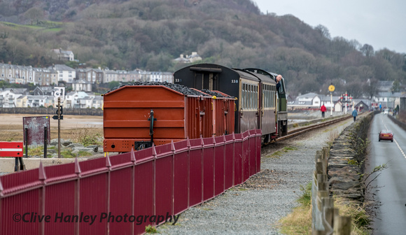 Creeping up behind me was Vale of Ffestiniog with its unusual load.