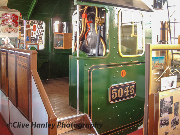 Inside the museum is a mock-up of the cab for castle Class loco no 5043. The actual loco features later in this collection.