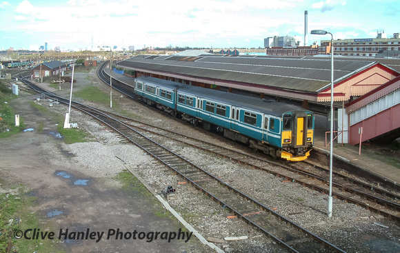 Looking towards Birmingham an Anglia Railways Class 150 unit has arrived. 150237.