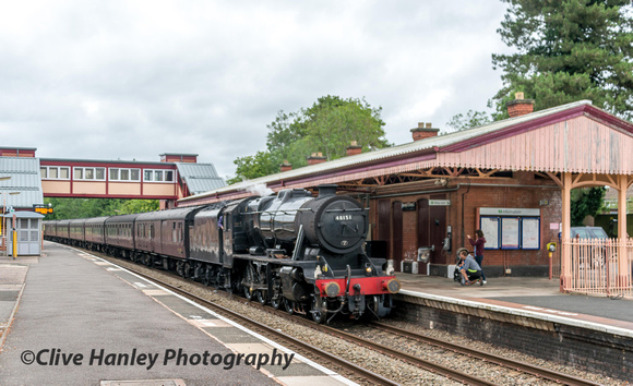 Stanier 8F no 48151 heads south through Henley-in-Arden with a West Coast Railway excursion from Burton-on-Trent
