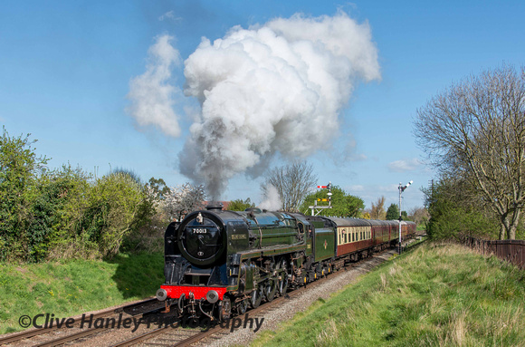 Oliver Cromwell passes Charnwood with the 10am service to Leicester.