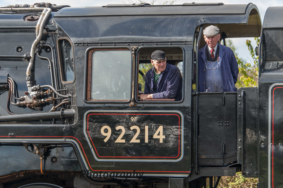 On the footplate of 92214