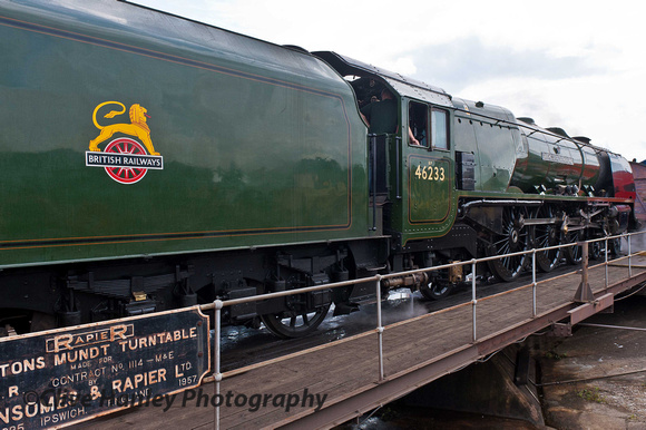 Stanier Pacific no 46233 Duchess of Sutherland on the turntable.