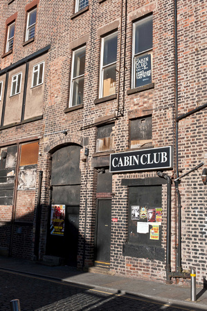The back entrance to The Cabin Club at the top end of Wood Street.