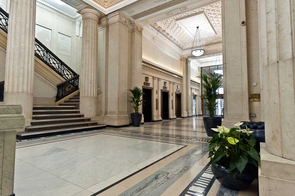 The entrance lobby within The Cunard Building