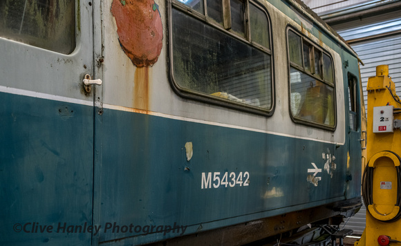 DMU carriage M54342 is inside Rothley works