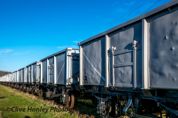 The mineral wagon set is stored in Swithland sidings.