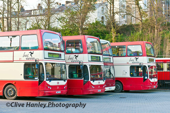 A few of the many well looked after Manx buses