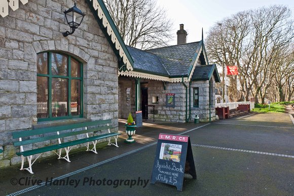The Manx flag flies at Castletown Station