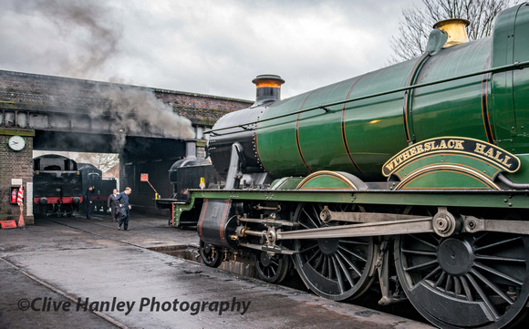 In the yard was GWR "Hall" Class 4-6-0 no 6990 Witherslack Hall
