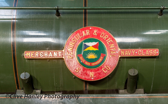 Nameplate for 35006 Peninsular & Oriental Steam Navigation Company.