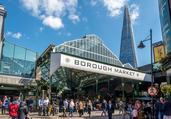 Borough market and The Shard building.