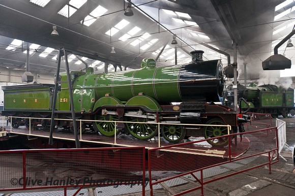 Displaying it's coat of two shades of GNR green is H.A.Ivatt's C1 Class 4-4-2 Atlantic no 251