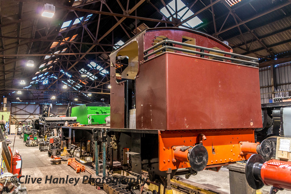 The frames of Austerity saddle tank 0-6-0 no 3809.
