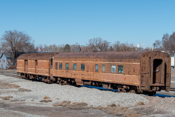 A very neglected Pullman car - General Jackson sat alongside an Illinois Central baggage car.
