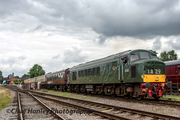 The driver looks back down the train as D123 departs Quorn.