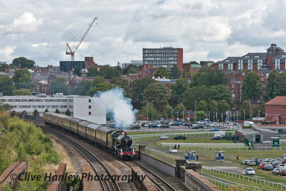 10.05am. 5043 passes Chester racecourse - The Roodee.