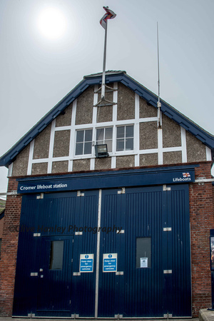 The old lifeboat house is home to the inshore rescue RIB (Rubber Inflateable Boat)