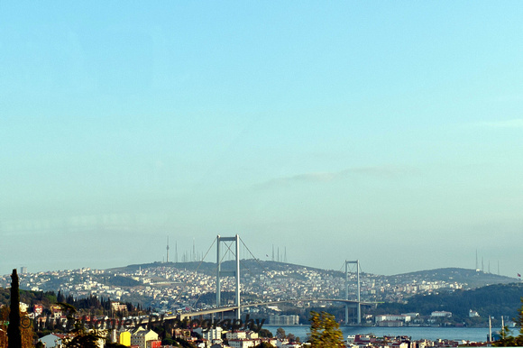 Approaching the Ataturk bridge to the Asian side.
