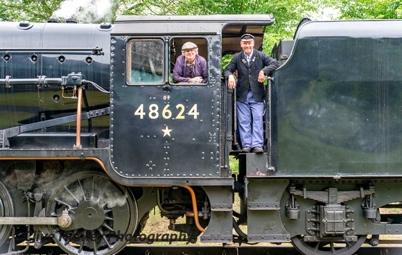 The crew on the footplate of 48624