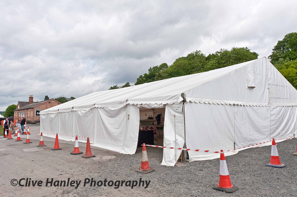 Parking at Bewdley was a problem with this tent erected across the car park