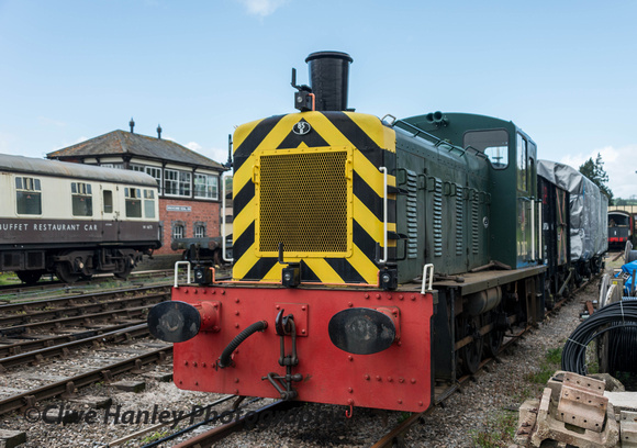 At Winchcombe the works shunter was tucked away in the siding.