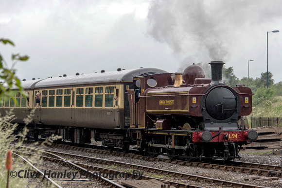 The shuttle service was operating up and down the yard with the ex GWR pannier tank loco L94