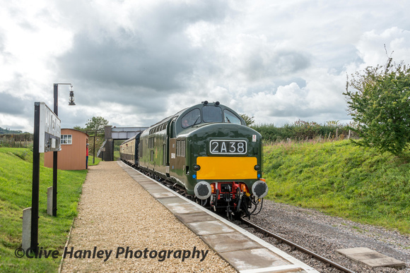 37215 was next to pass through Hayles Abbey Halt with the 12.40 from Cheltenham