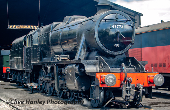 Stanier 8F no 48773 on shed.