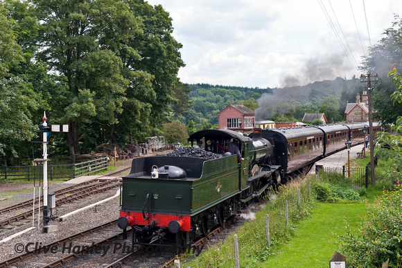 GWR manor Class 4-6-0 no 7812 Erlestoke Manor arrives at Arley with a service train to Bridgnorth.