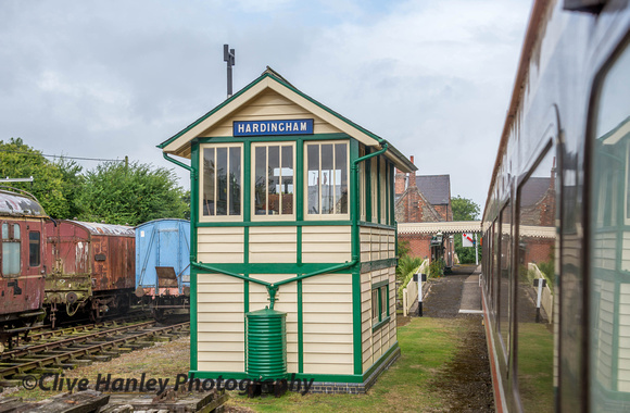 The (unconnected) signal box won awards for its contribution to the heritage railway.