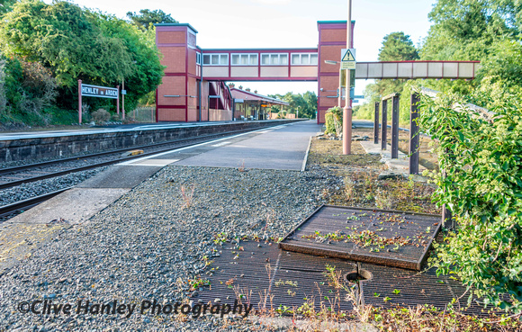 Henley in Arden station. The old drain covers remain from the water column removed in 196?