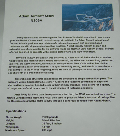 Adam Aircraft M309 N309A details