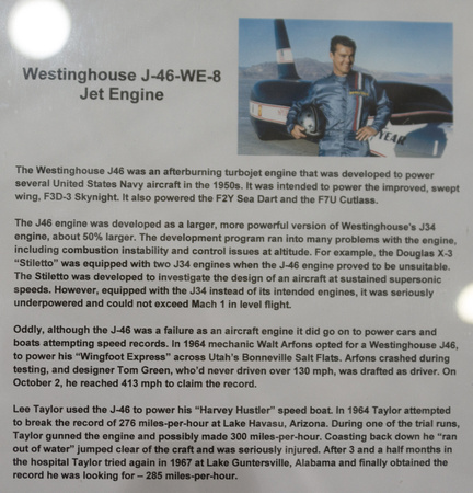 Westinghouse J-46-WE-8 Jet Engine details
