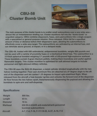 CBU-58 Cluster Bomb Unit detail