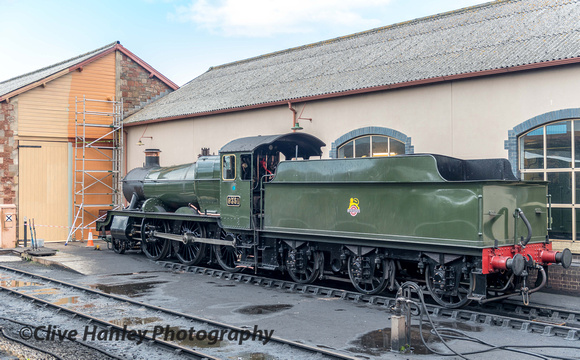 9351 was outside Minehead shed under maintenance.