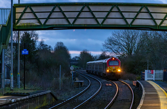 The 4.35am Cardiff Central to Manchester Piccadilly approaches Whitchurch 4 late at 7.12.