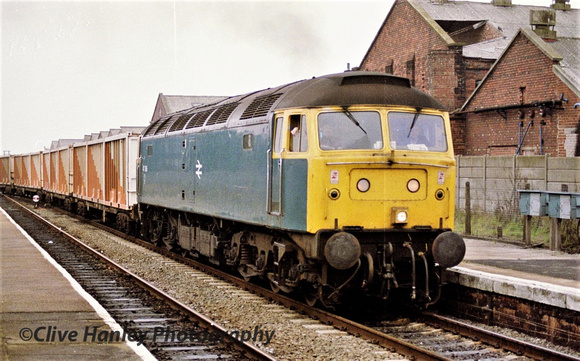 Class 47 no 47366 heads away from Burscough Bridge