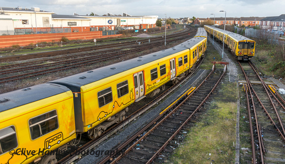 Trains that start their Monday morning duties at Southport are stored in these sidings.