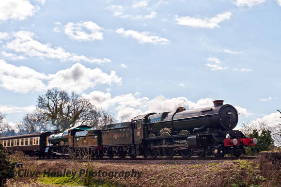 6024 King Edward 1 drops away from Washford in company with 6960 Raveningham hall