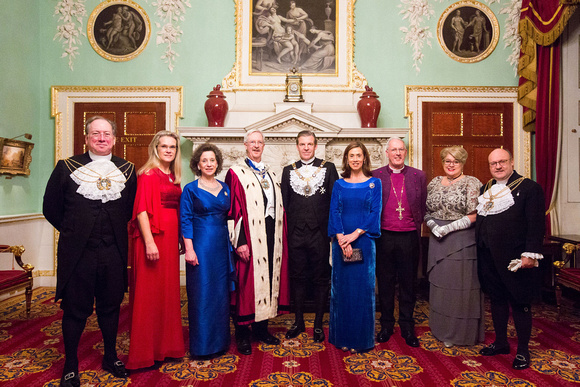 The top table with the Lord Mayor of the City of London and the Master of the Worshipful Company of Needlemakers
